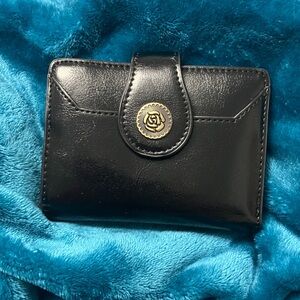 💐 Ladies’ Compact Bi-fold Wallet RFID Vegan Leather Black